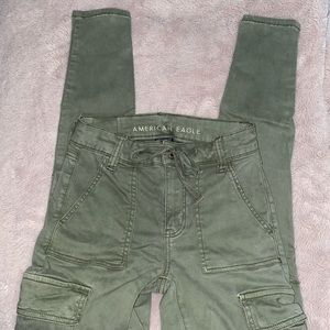 Olive green American Eagle Hi-Rise jegging size 0